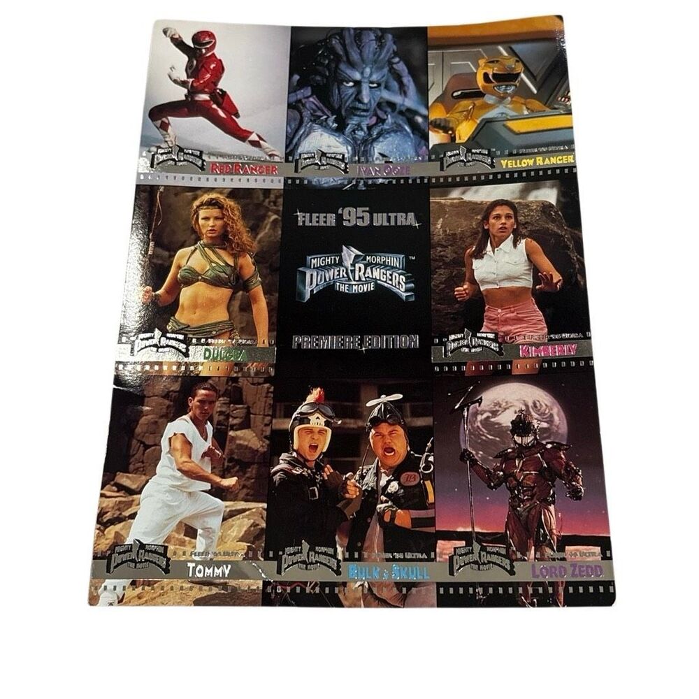 1995 Power Rangers The Movie Uncut‎ 9 Card Promo Sheet Fleer Ultra Cards
